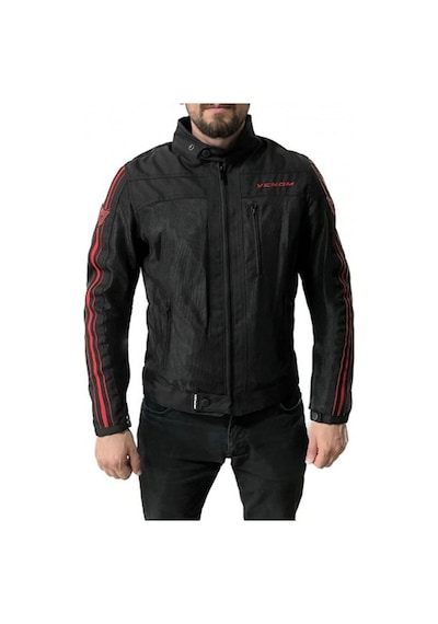 Venom Ceket Compass Racıng Motosiklet Montu Siyah Kırmızı