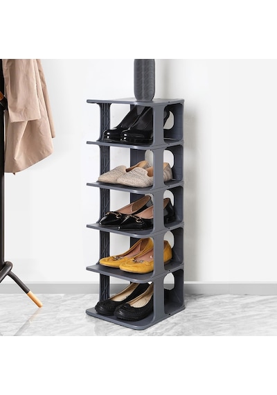 Mithra Life 5 Katlı Plastik Gri Ayakkabı Rafı Mıt1063 Siyah