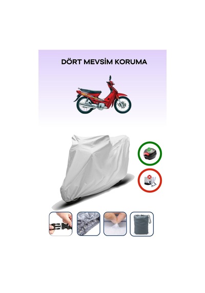Kanuni Seyhan 100c Gri Motosiklet Brandası Arka Çanta Uyumlu