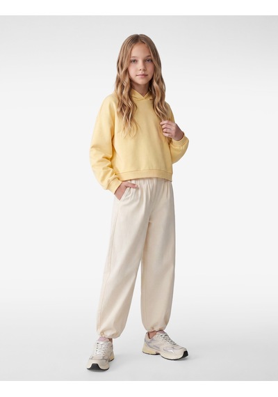 Koton Beli Lastikli Bol Kesim Balon Form Pantolon Bej 7wkg40018aw Ekru