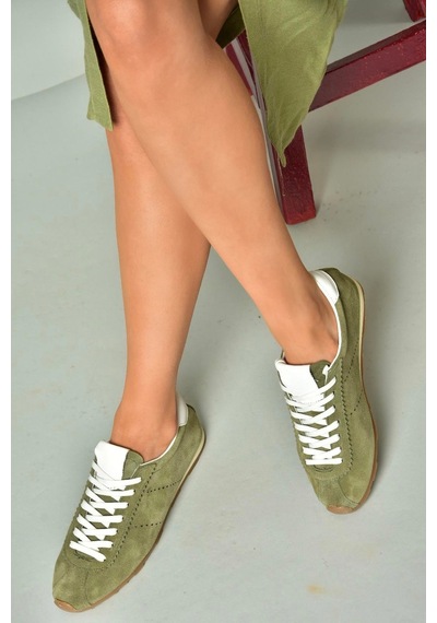 Fox Shoes U312311602 Yeşil Hakiki Süet Spor Ayakkabı Yeşil-süet Çok Renkli