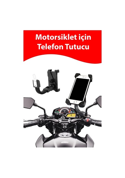 Thentech Motosiklet Bisiklet Ve Scooter İçin Telefon Tutucu Siyah