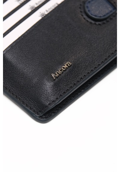 Ancora Leather Hakiki Deri-minimal Tasarım Kartlık-26205-kişiye Özel İsim Baskılı Siyah - Parlement