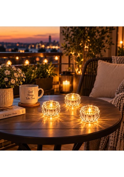 3 Adet Kristal İnci Mini Led Pilli Dekoratif Romantik Işık 3308