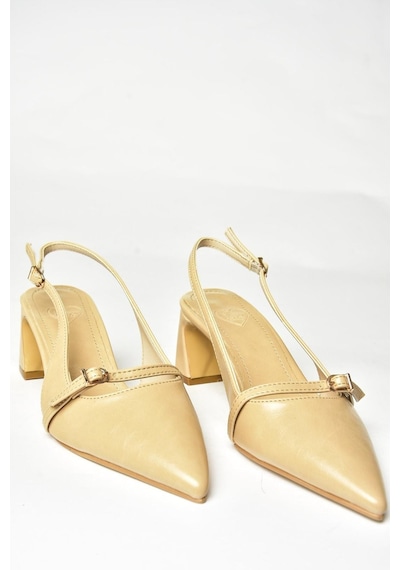 Fox Shoes U654078709 Ten Kalın Topuklu Kadın Ayakkabı Ten