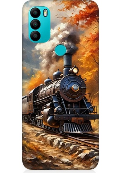 General Mobile Gm 21 Plus Uyumlu Sonbaharda Buharlı Tren Desenli Silikon Kılıf Çok Renkli