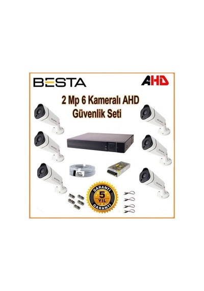2mp Ahd 1080p Gece Görüşlü 6 Kameralı Güvenlik Sistemi 99284490
