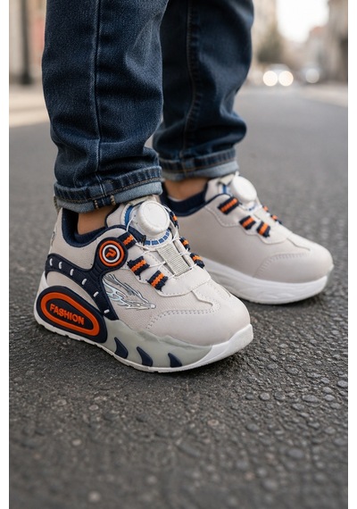 Mini Bonito Erkek Çocuk Mekanizmalı Sneaker Spor Ayakkabı Şık Ve Pratik Günlük Kullanım Gri