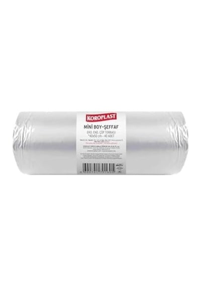 Ekonomik Endüstriyel Mini Şeffaf Çöp Torbası 40 Lı 40x50 Cm, Yırtılmaya Dayanıklı & Sızdırmaz Küçük Boy Çöp Poşeti, Çift Katlı, Geri Dönüştürülebilir, Mutfak, Ofis, Ev Atıkları İçin