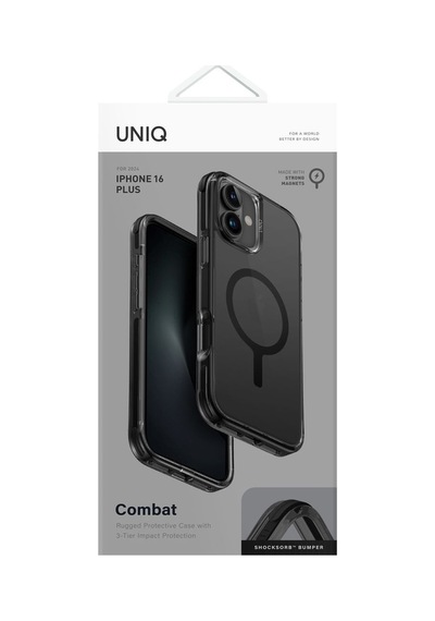 Apple Uyumlu iPhone 16 Kılıf Combat Serisi Üç Katmanlı Magsafe Özellikli Magclick Koruyucu Kılıf Smoke