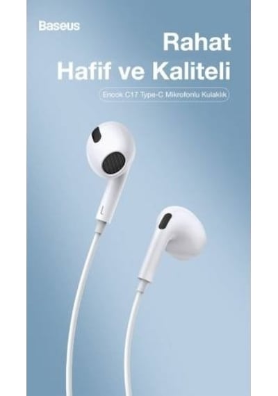 Baseus Polham Hd Ses Seviyeli Type-C Kablolu Kulakiçi Kulaklık Type-C Kulaklık