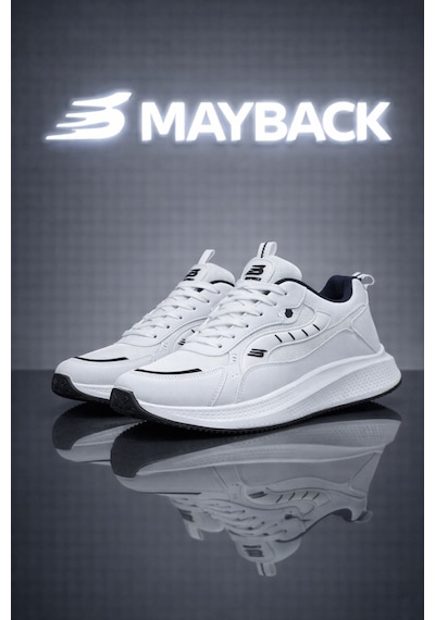 Mayback Erkek Spor Günlük Yazlık Ortopedik Ayakkabı Beyaz