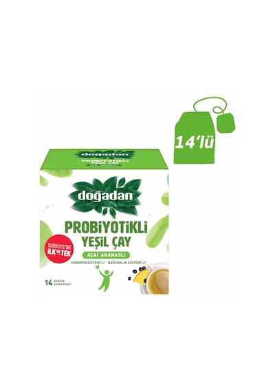 Doğadan Açai Ananaslı Probiyotikli Yeşil Çay 14'lü 23.8 G