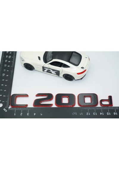 Dk Tuning C 200d Bagaj Kırmızı Siyah Abs Yazı Logo Benz İle Uyuml