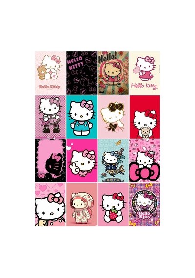 Hello Kity 1 No Çoklu 16'lı Sticker Seti Diğer