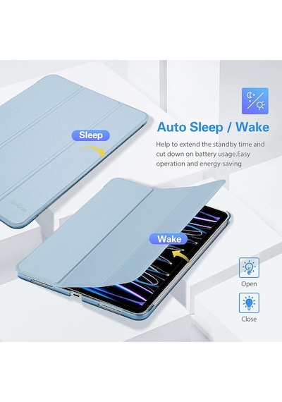 Apple Uyumlu iPad Pro 4. Nesil M2 2022 11 Inç Tablet Flip Smart Standlı Akıllı Kılıf Smart Cover Kılıf