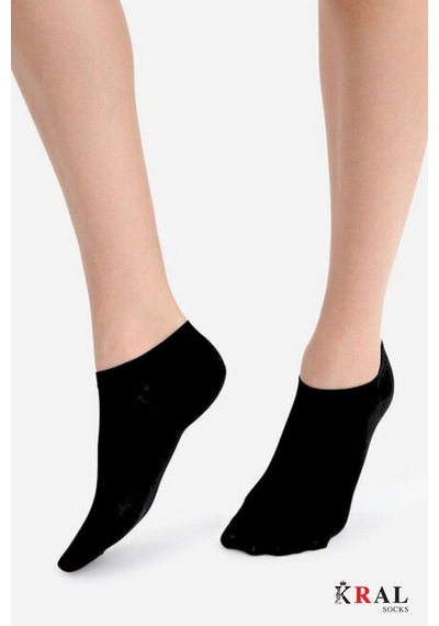 Kral Socks Unisex Düz Desen 3 Çift Pamuklu Çorap Siyah