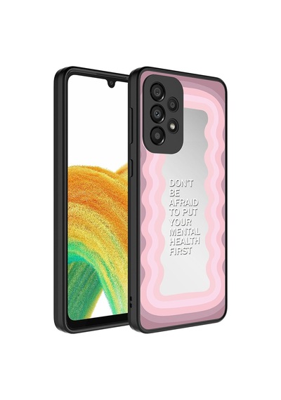 Samsung Galaxy Uyumlu A33 5g Kılıf Aynalı Desenli Kamera Korumalı Parlak Renkli Sert Kapak Mirror