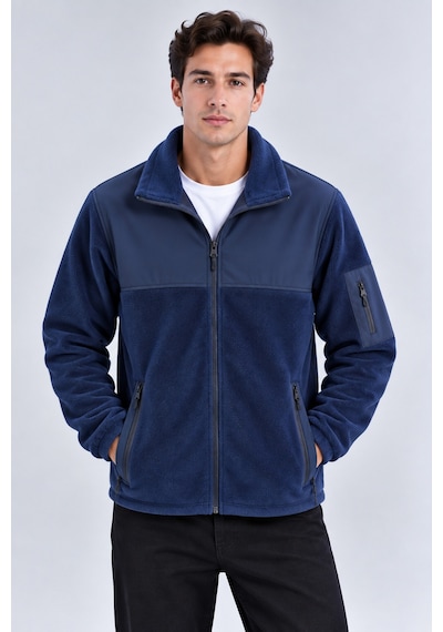 Parshey Erkek Softshell Polar Ceket Su Geçirmez Tam Fermuarlı Rahat Günlük Kullanım lacivert