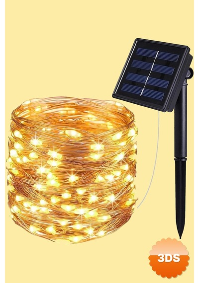 Güneş Enerjili 200 Led Dış Mekan Aydınlatma Şeridi 20 Metre