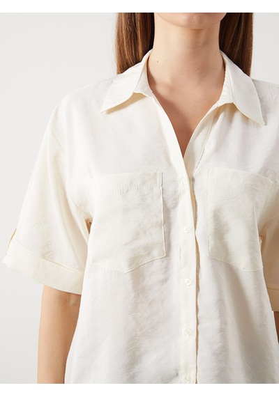 Lcw Comfort Sarı Modal Karışımlı Oversize Kadın Gömlek