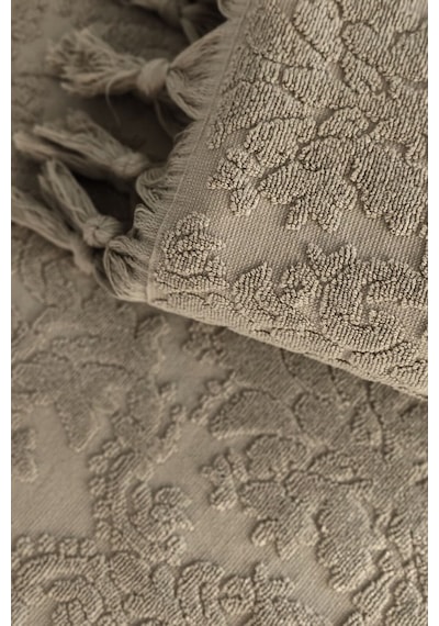 Bej Otantik Saçaklı %100 Pamuk Banyo Havlusu - 90x150 Cm - Yumuşak Ve Şık Bej