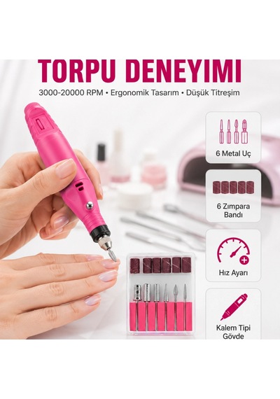 6 Uçlu Elektrikli Manikür Pedikür Seti Yeni Nesil
