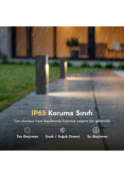 FoneLight Luzerra 35 cm LED Bahçe Set Üstü Aydınlatma Antrasit Alüminyum IP65 Peyzaj Yürüyüş Yolu Bahçe Lambası 3000K