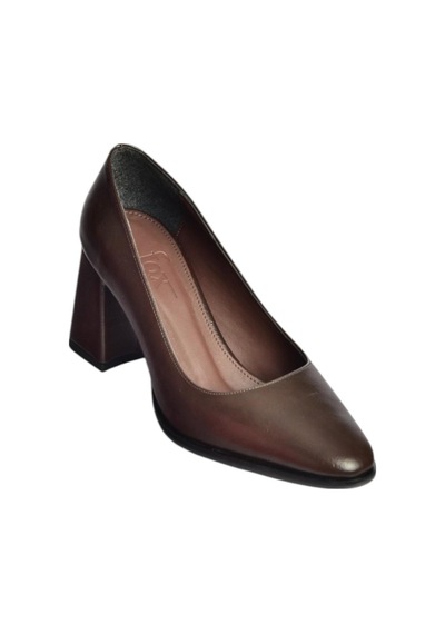 Fox Shoes V676680060 Kahverengi Rustik Kalın Topuklu Kadın Ayakkabı Kahverengi