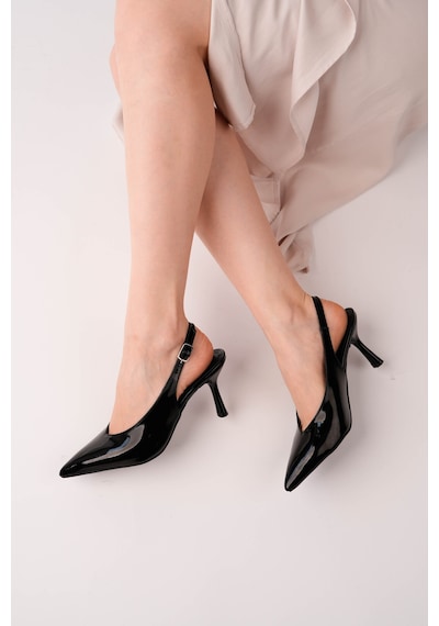 Esatsani Siyah Rugan Sivri Burun Arka Açık 9 Cm Topuk Vısıon Stiletto Kadın Ayakkabı Siyah Rugan Esatsani Siyah Rugan Sivri Burun Arka Açık 9 Cm Topuk Vısıon Stiletto Kadın Ayakkabı Siyah Rugan