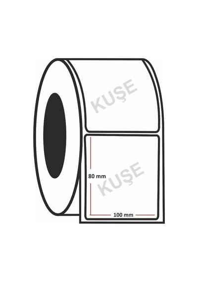 Kuşe Etiket 80X100 MM 450'lik Rulo