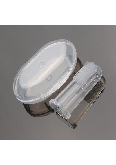 1 Paket Kullanışlı Bebek Parmak Diş Fırçası Yumuşak Silikon Bebek Eğitim Diş Fırçası Saklama Kutulu Diş Fırçası Bebek Diş Temizleme Masajı Ağız Bakımı Beyaz