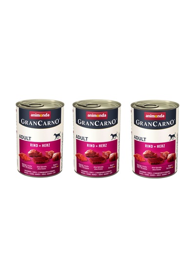 Animonda Gran Carno Sığır Ve Yürekli Köpek Konserve 400 G X 3 Adet
