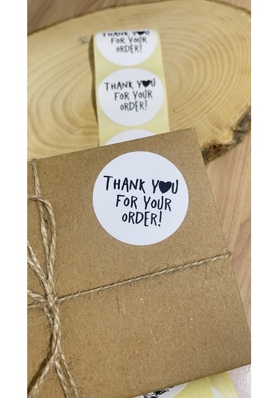 Thank You For Your Order Yuvarlak Yapışkanlı Etiket 5x5cm 100 Adet