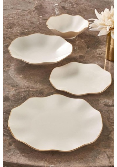 Güral Porselen Nesrin Nes24y430gd Gold 24 Parça 6 Kişilik Yemek Takımı - Outlet