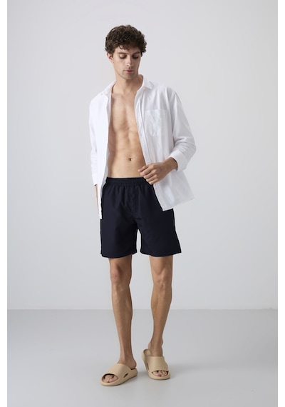 Tommylife Lacivert Hızlı Kuruyan Standart Fit Erkek Deniz Şortu - 81237