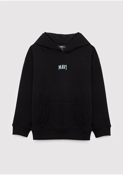 Mavi Logo Kapüşonlu Siyah Erkek Çocuk Sweatshirt M6s10199-900