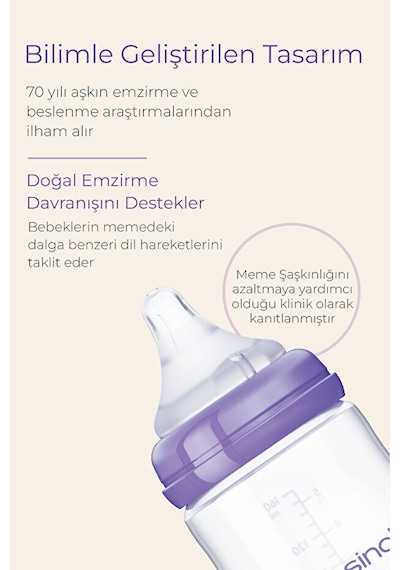 Lansinoh® 160 ML Biberon ve NaturalWave® Biberon Emziği (1 Ay+)