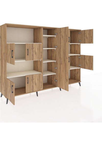 Hyperion Dolap 10 Raflı 9 Kapaklı 220x44x163 Çam-çam/aytaşı Çam-çam/aytaşı