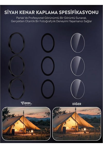 Xiaomi 14t İle Uyumlu Kamera Lens Koruyucu Alüminyum Alaşım Çerçeveli Telefon Lensi Temperli Cam Koruma Siyah Diğer