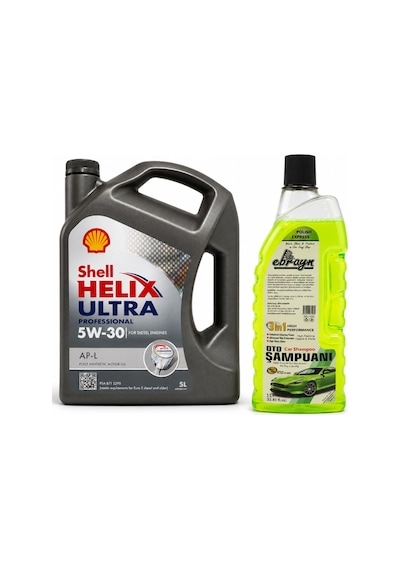 Shell Helix Ultra Pro Apl 5W-30 Motor Yağı 5 L + Oto Şampuan 1000 ML