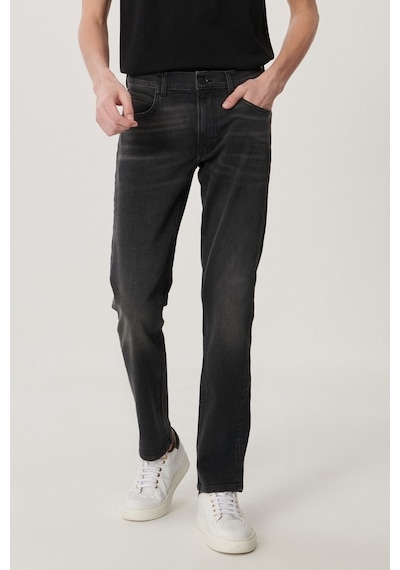 Lee Erkek Daren Straight Fit Normal Bel Denim Esnek Jean Pantolon Gri