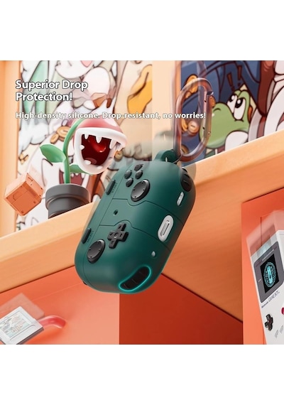 Caseonn Kılıf Retro Gamepad Siyah Siyah Samsung Galaxy Buds 3 Pro İle Uyumlu
