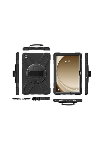 Samsung Galaxy Uyumlu Tab A9 Tablet Kılıfı 360 Standlı Zırhlı Kapak