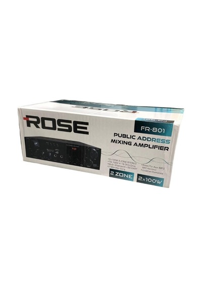 Rose Fr-801 2x100 Watt 2 Zone Trafolu Stereo Anfi Mp3, Bluetooth, Sd Kart 2 Mikrofon Girişli Kumandalı