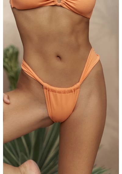 Mai Collection Mai Studios Co. Lahla Büzgü Detaylı Kalın Bant Turuncu Bikini Altı Turuncu