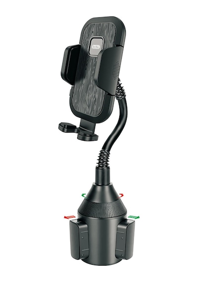 Araç İçi Bardaklık Girişi Telefon Tutucu Go Des GD-HD766 Güçlü Tutuş 360 Derece Dönebilen Başlık Siyah