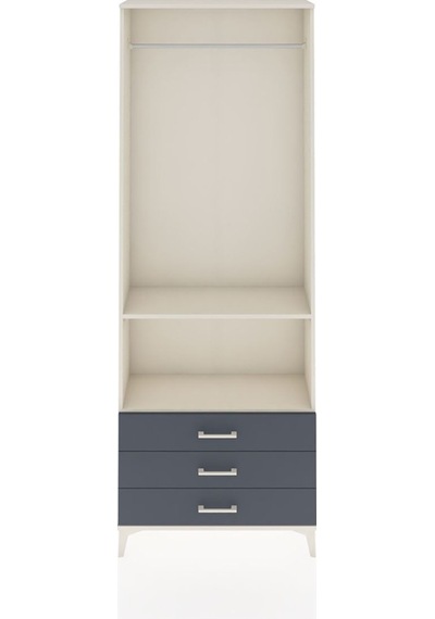 Arges Dolap 2 Raflı 3 Çekmeceli Tek Askılı 88x30x243 Aytaşı-antrasit Aytası