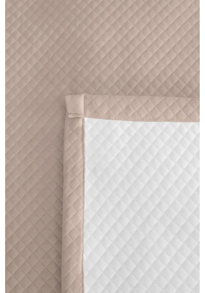 Bej Minimal Genç Odası Tek Kişilik Pike Takımı - Kapitone Bohem 160x220 Cm Mevsimlik Yatak Örtüsü Pamuksu Perde Aurası