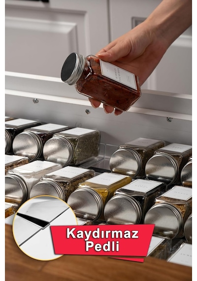 Mienda Home 2 Adet Kaydırmaz Pedli Şeffaf Stand Baharatlık Standı Çekmece Içi Düzenleyici Mh.ydk.plx2 Diğer
